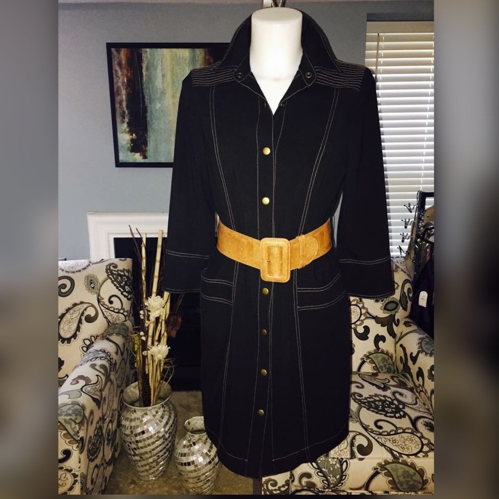 Black Snap Front Dress